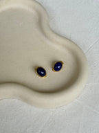 Boucles D’Oreilles Vintage - Ovales Et Cabochons Bleus