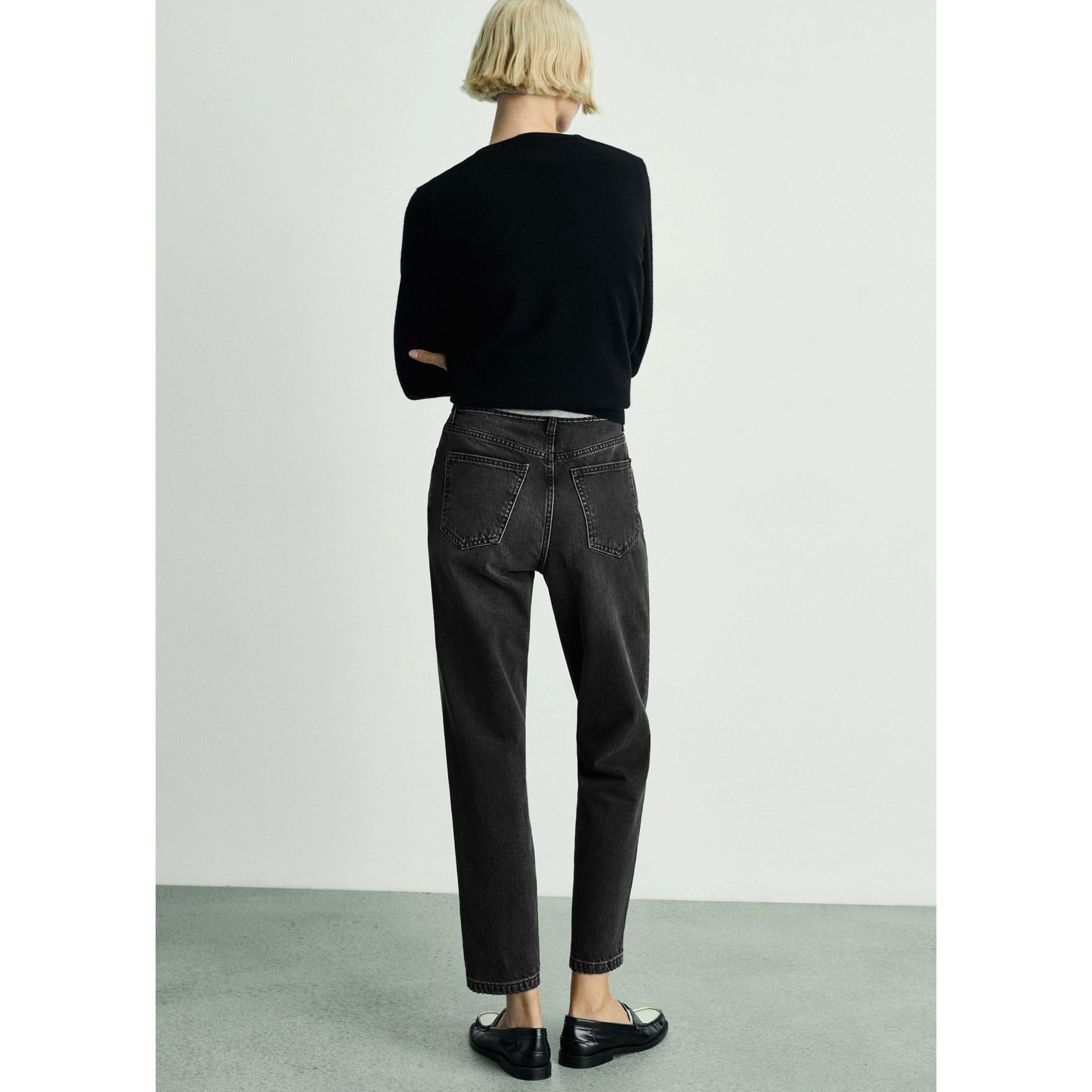 Jean Mom2000 Mom Taille Haute - Black Denim