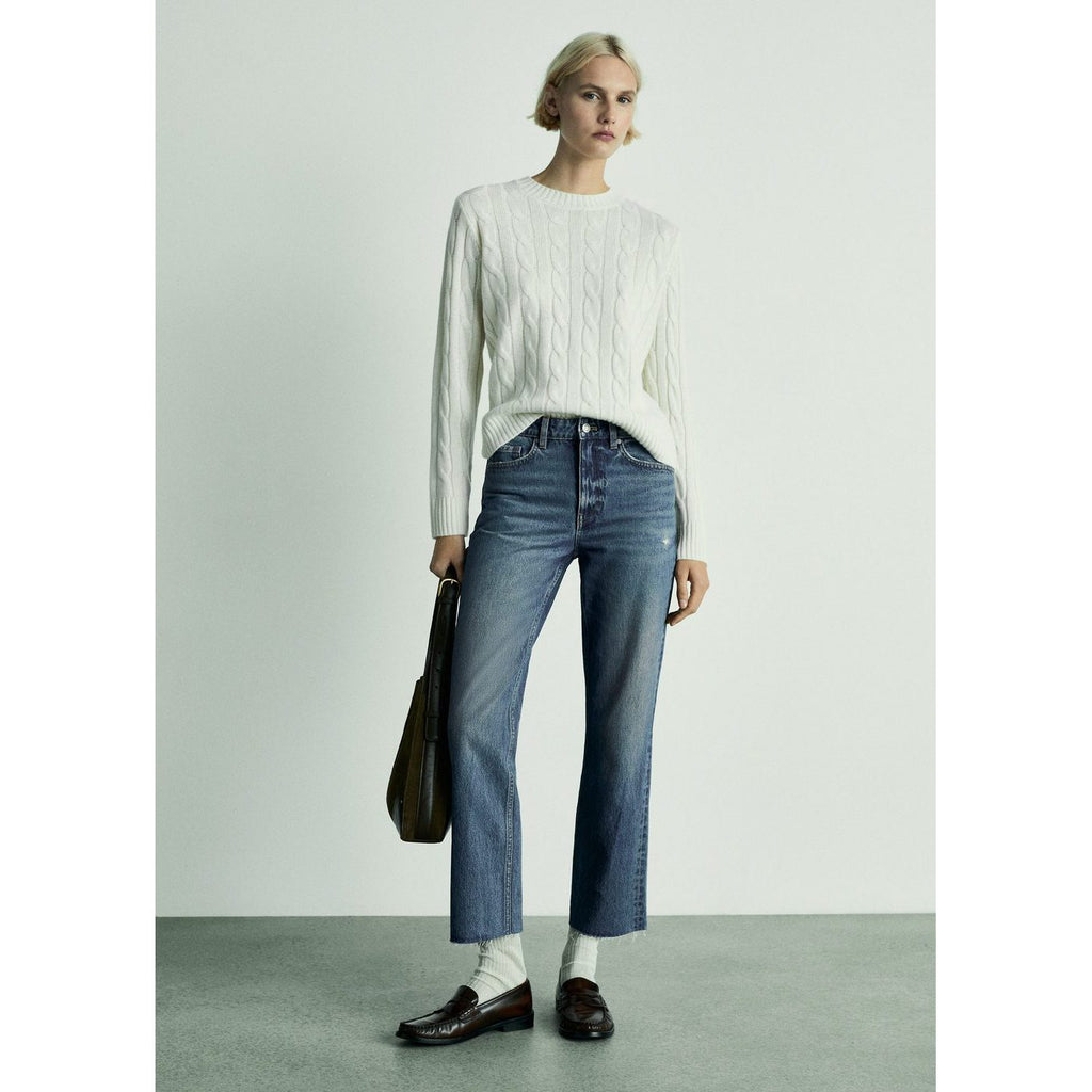 Jean Blanca Droit Crop