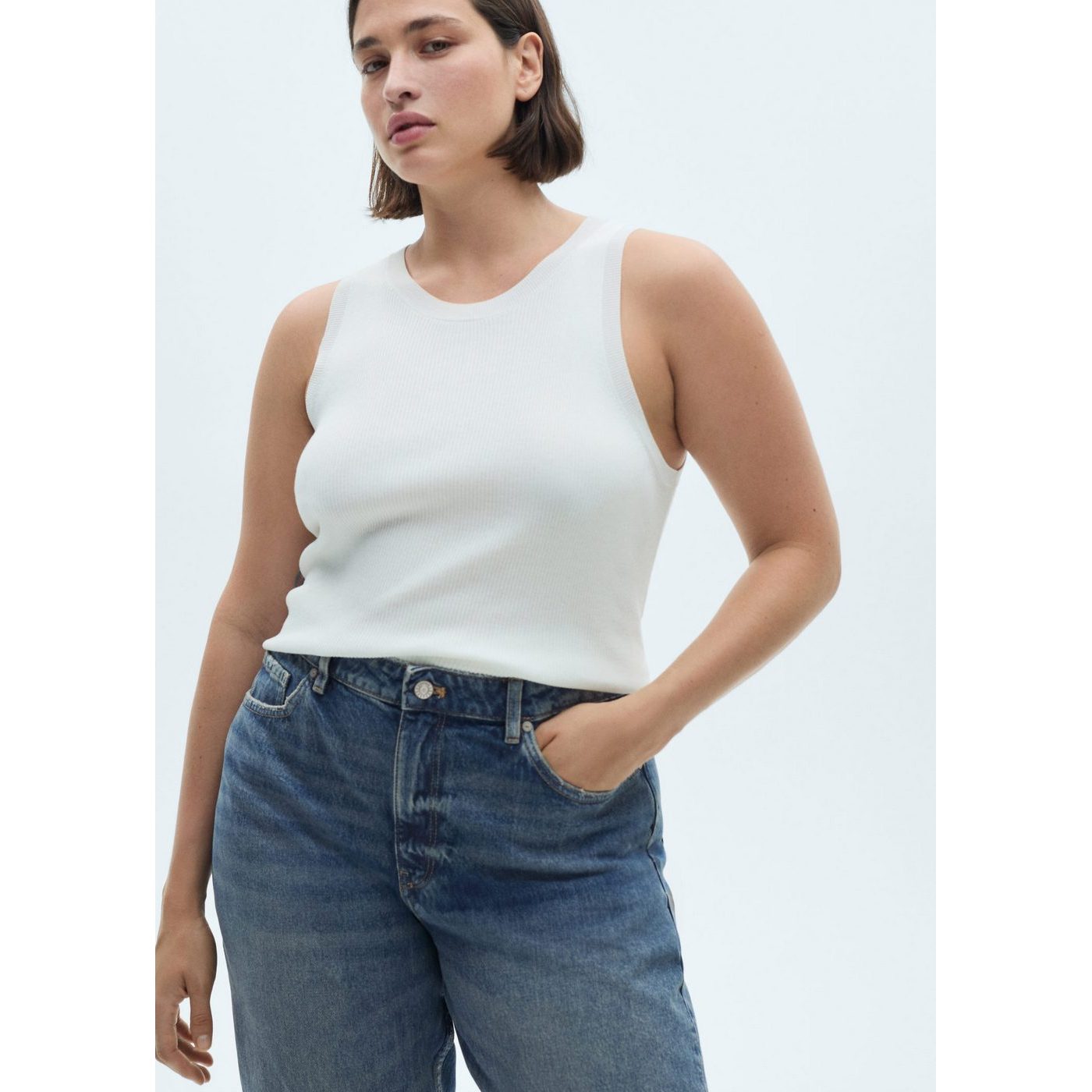 Jean Blanca Droit Crop
