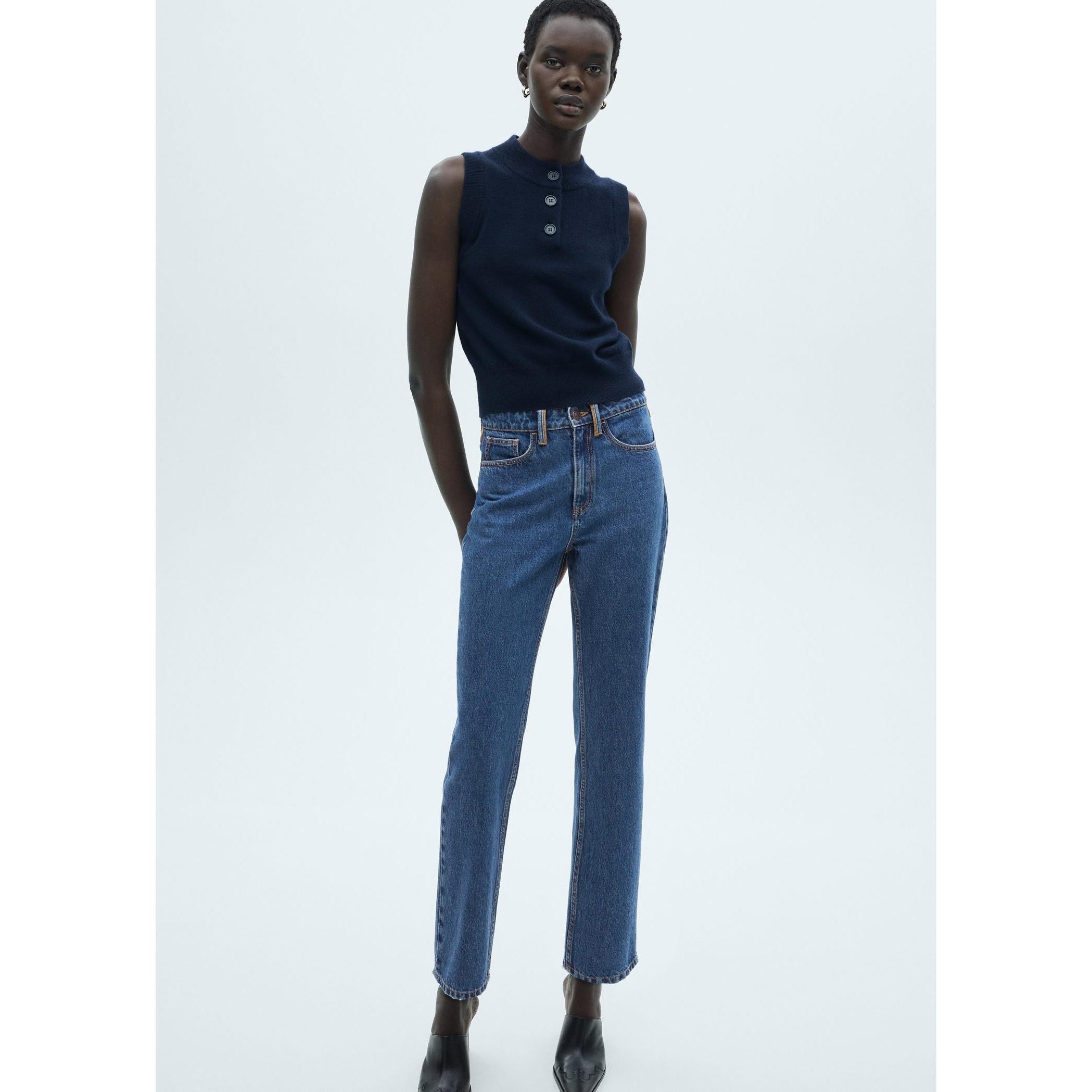 Jean Droit Détails Contrastés - Dark Blue
