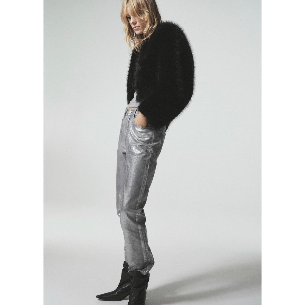 Foil Straight Jeans - Silver