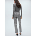Foil Straight Jeans - Silver