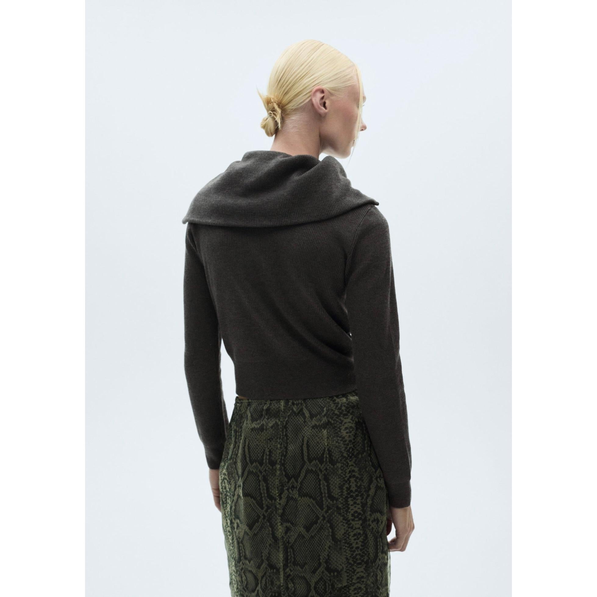 Pull-Over Col Roulé Fermeture Éclair - Charcoal
