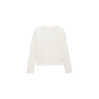 Jersey con cuello redondo y botones - Crudo
