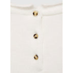 Jersey con cuello redondo y botones - Crudo