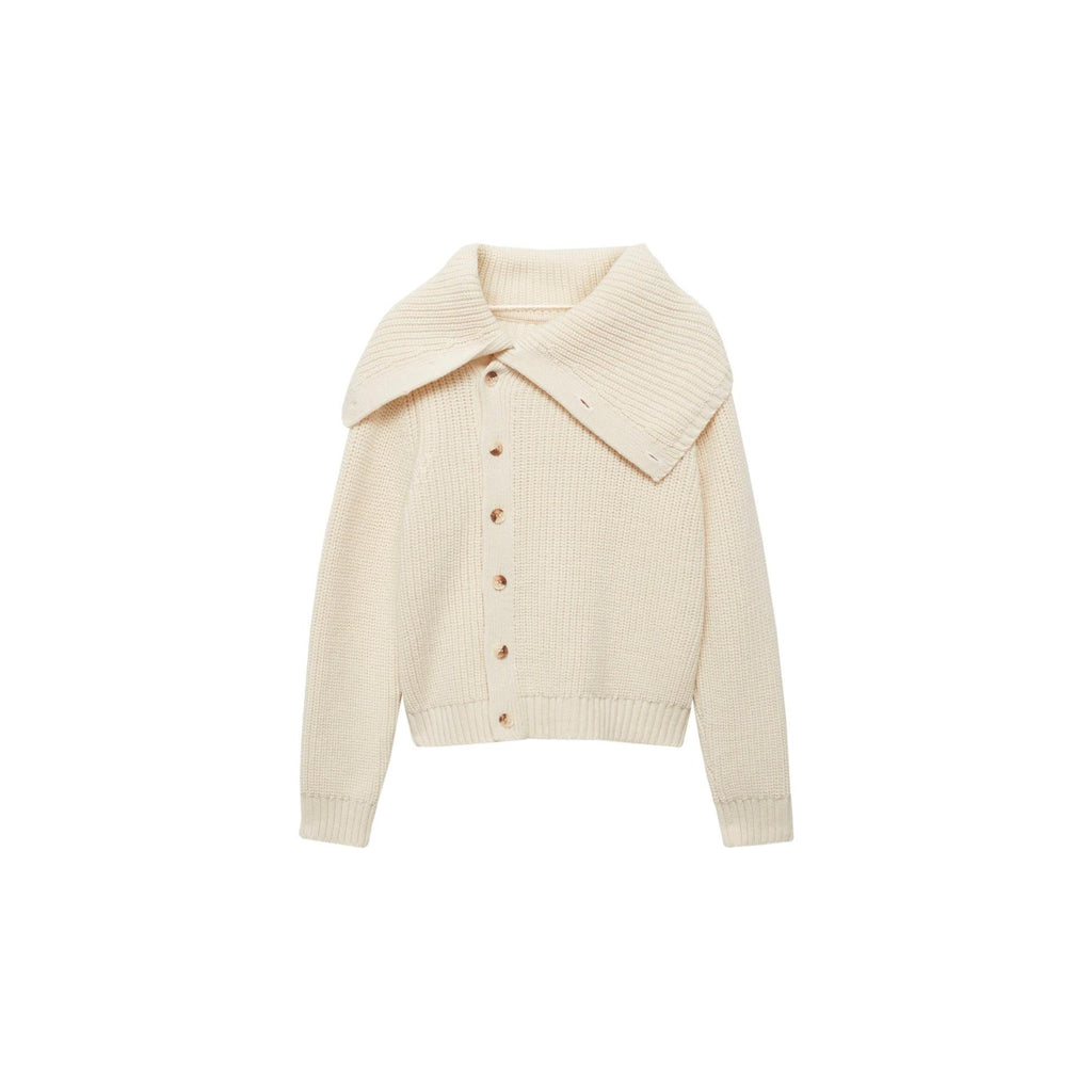 Jersey con cuello alzado y botones - Crudo