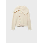 Jersey con cuello alzado y botones - Crudo