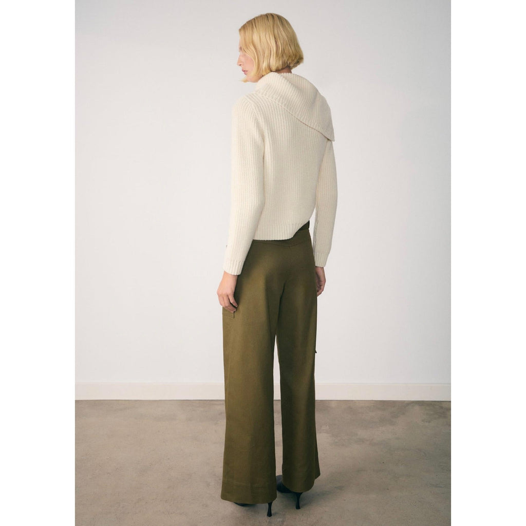 Jersey con cuello alzado y botones - Crudo