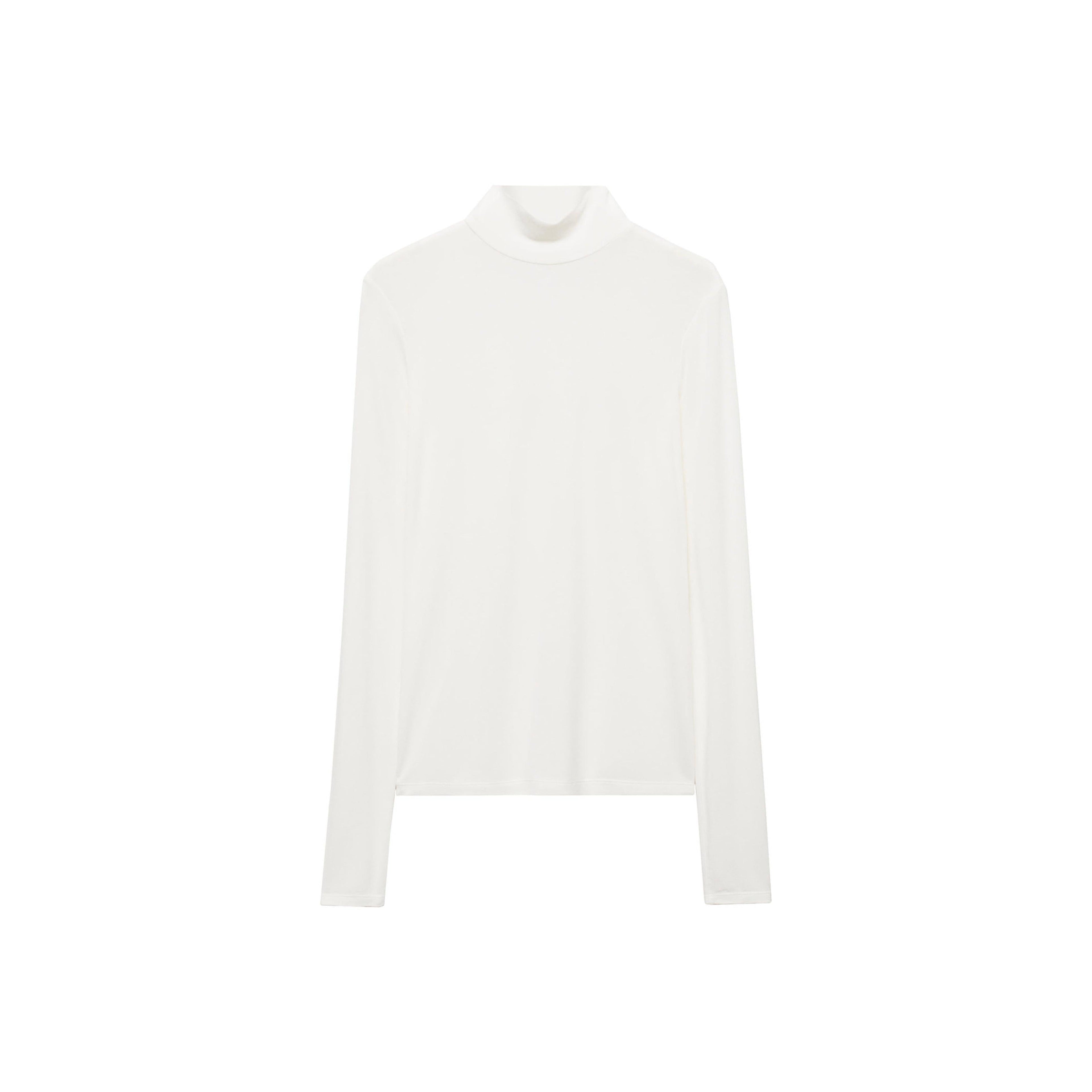 T-Shirt À Col Montant - White