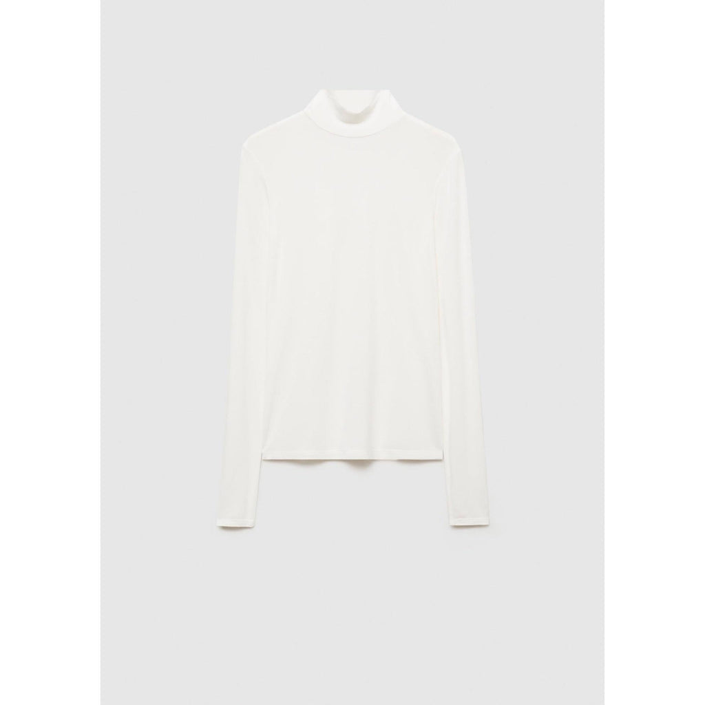 T-Shirt À Col Montant - White