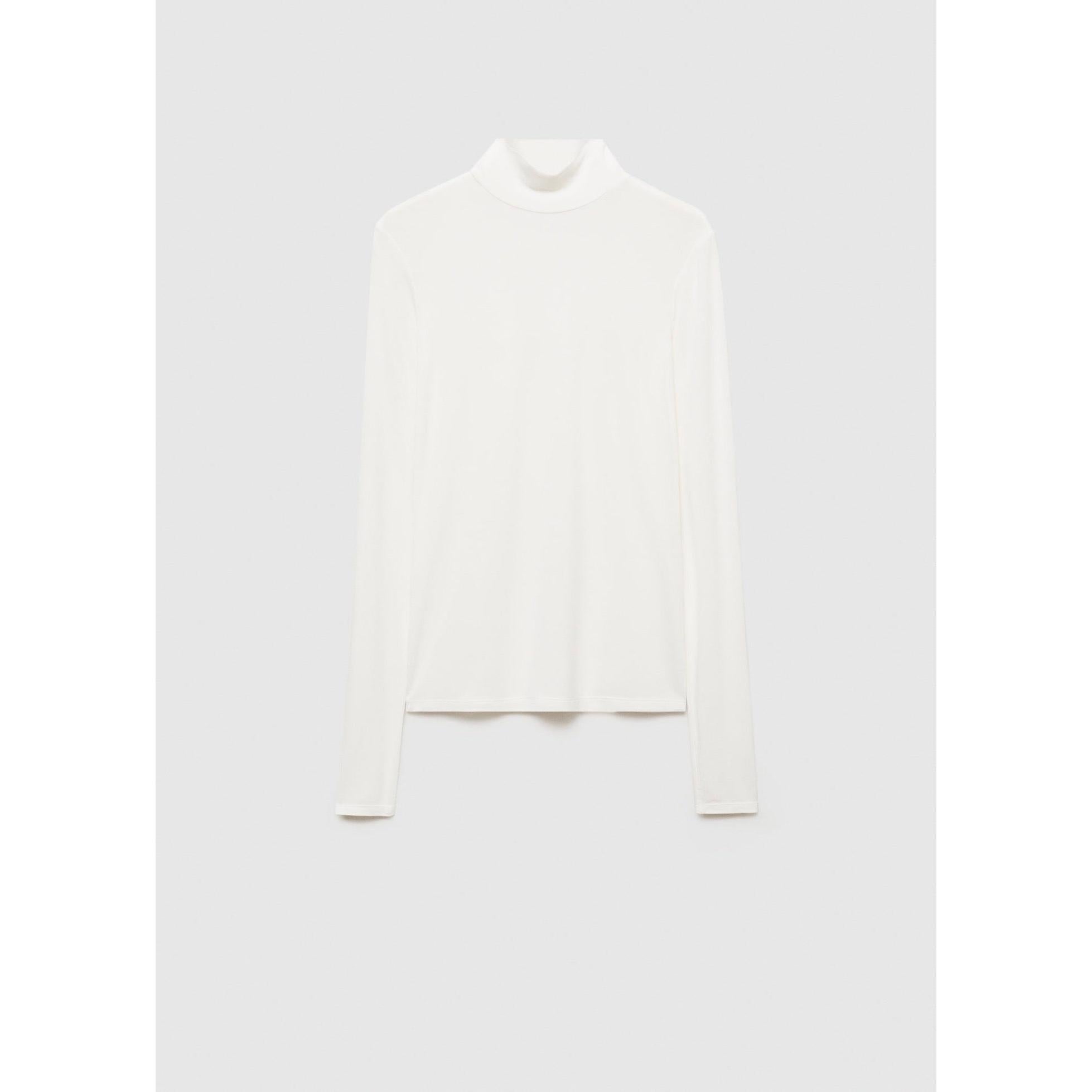 T-Shirt À Col Montant - White
