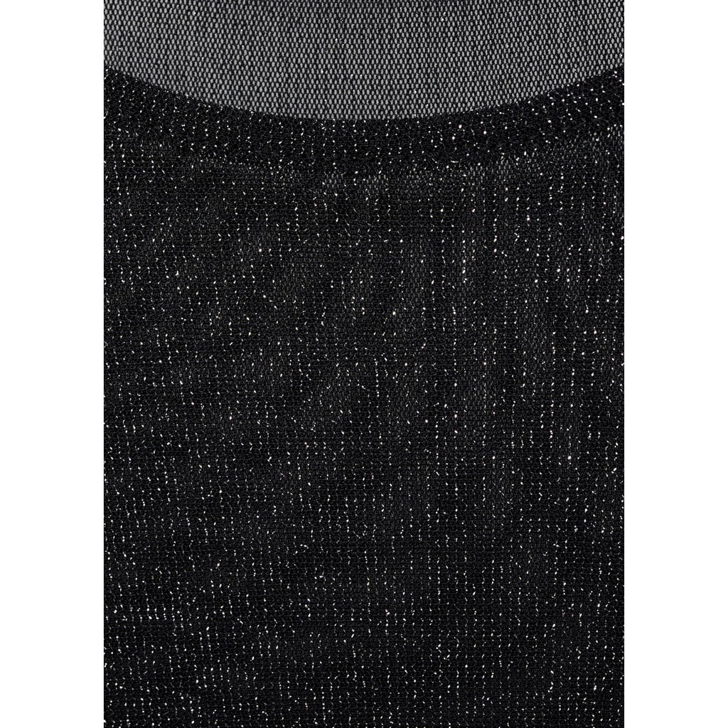 Semi-Transparent Lurex T-Shirt - Black