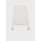 Fine Ribbed Knit Top - White