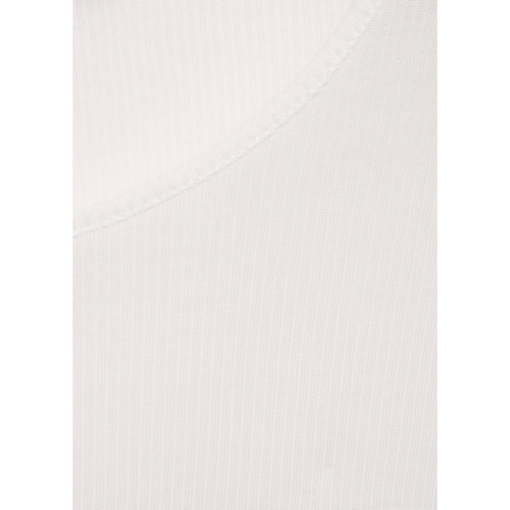 Fine Ribbed Knit Top - White