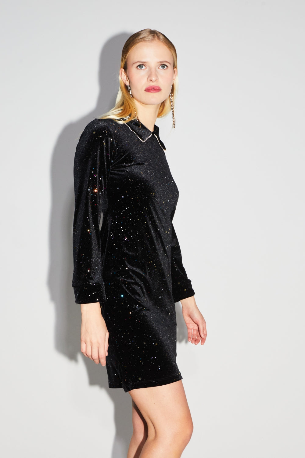 The Cosmic Velvet Luna Short Dress