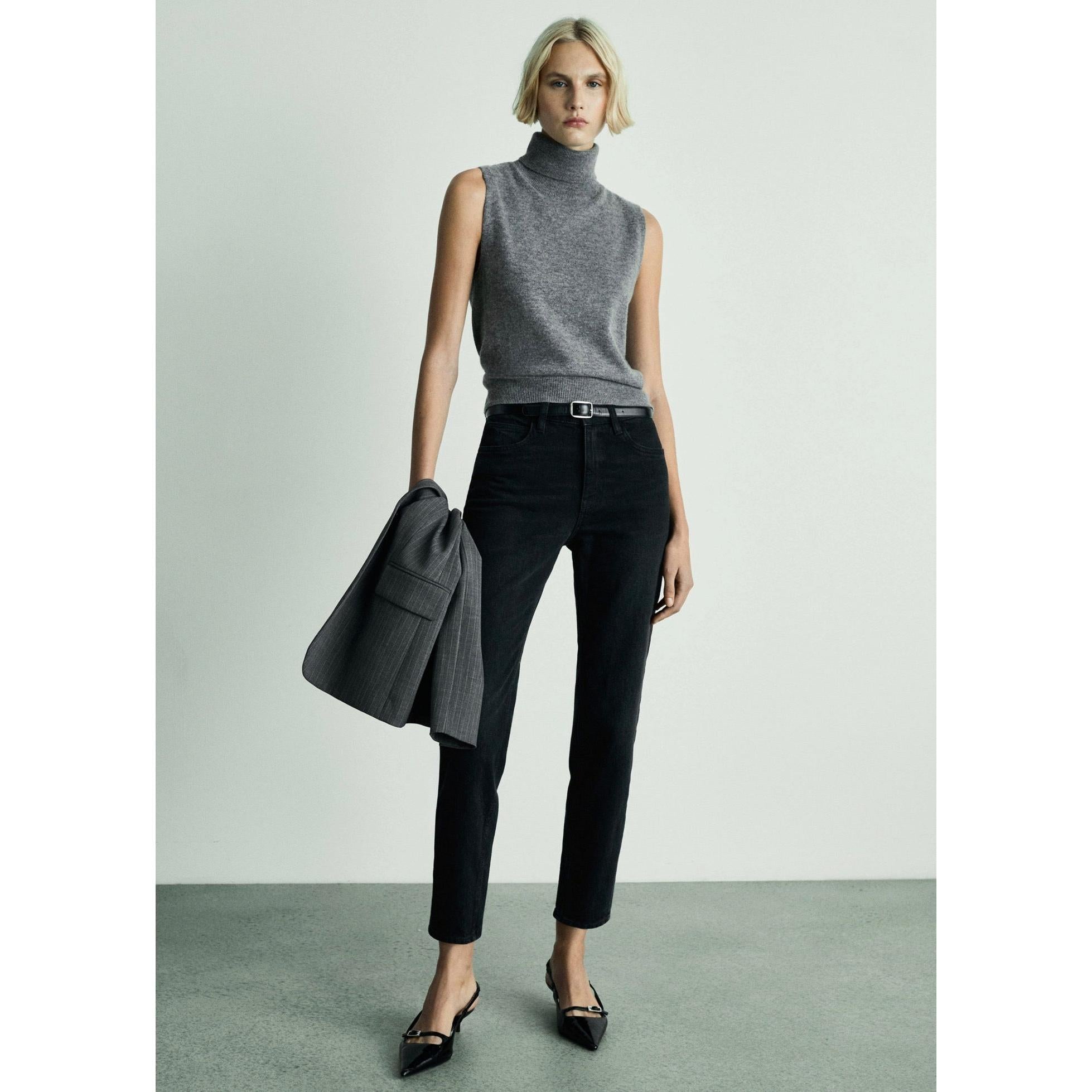 Newmom Comfort High-Waisted Jeans - Black Denim