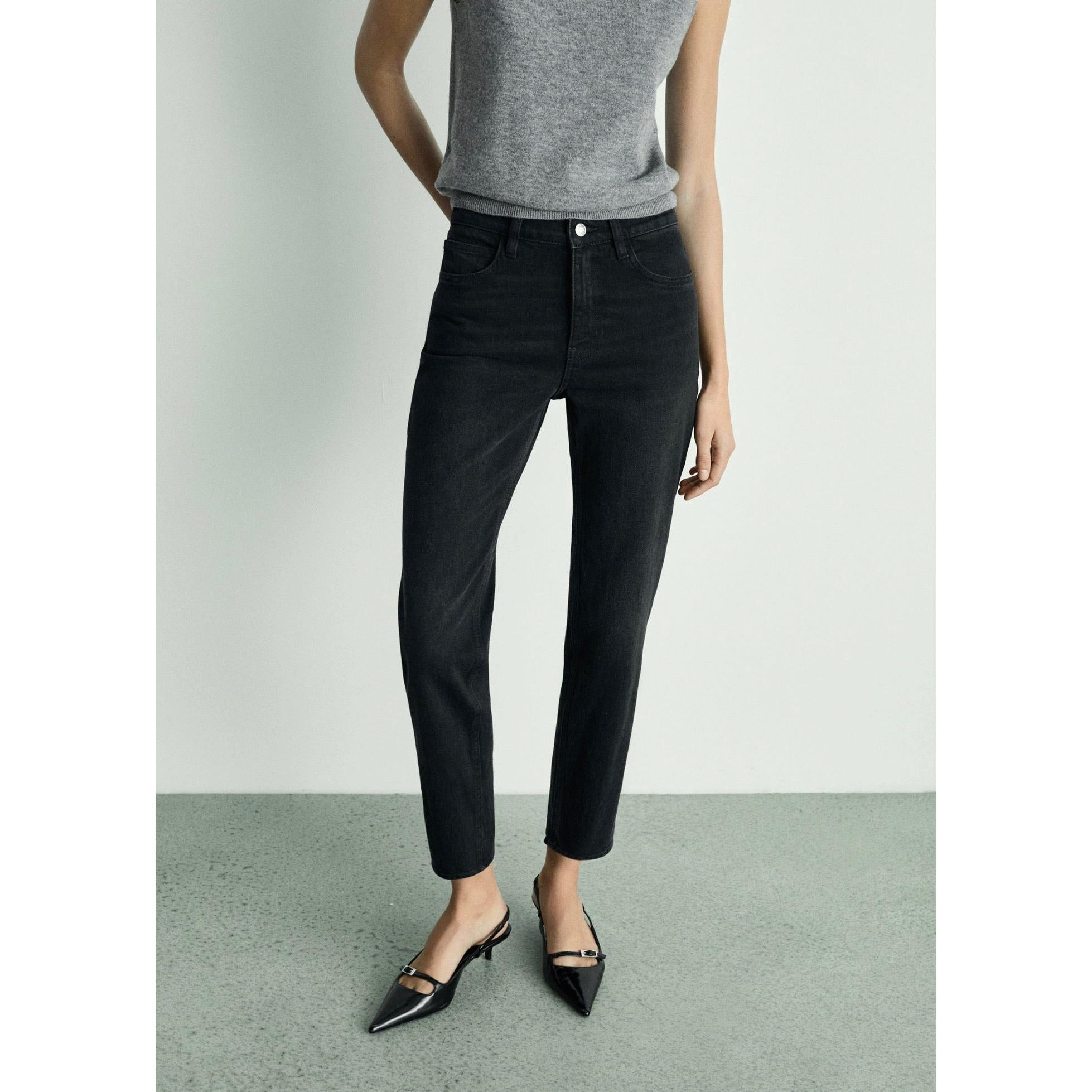 Newmom Comfort High-Waisted Jeans - Black Denim