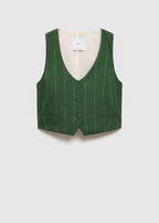 Gilet De Costume À Fines Rayures