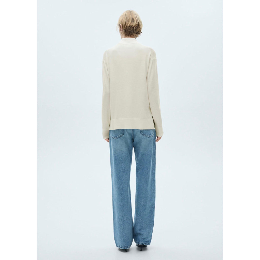High-Neck Knit Jumper - Ecru