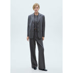 Fine Striped Suit Trousers - Gray