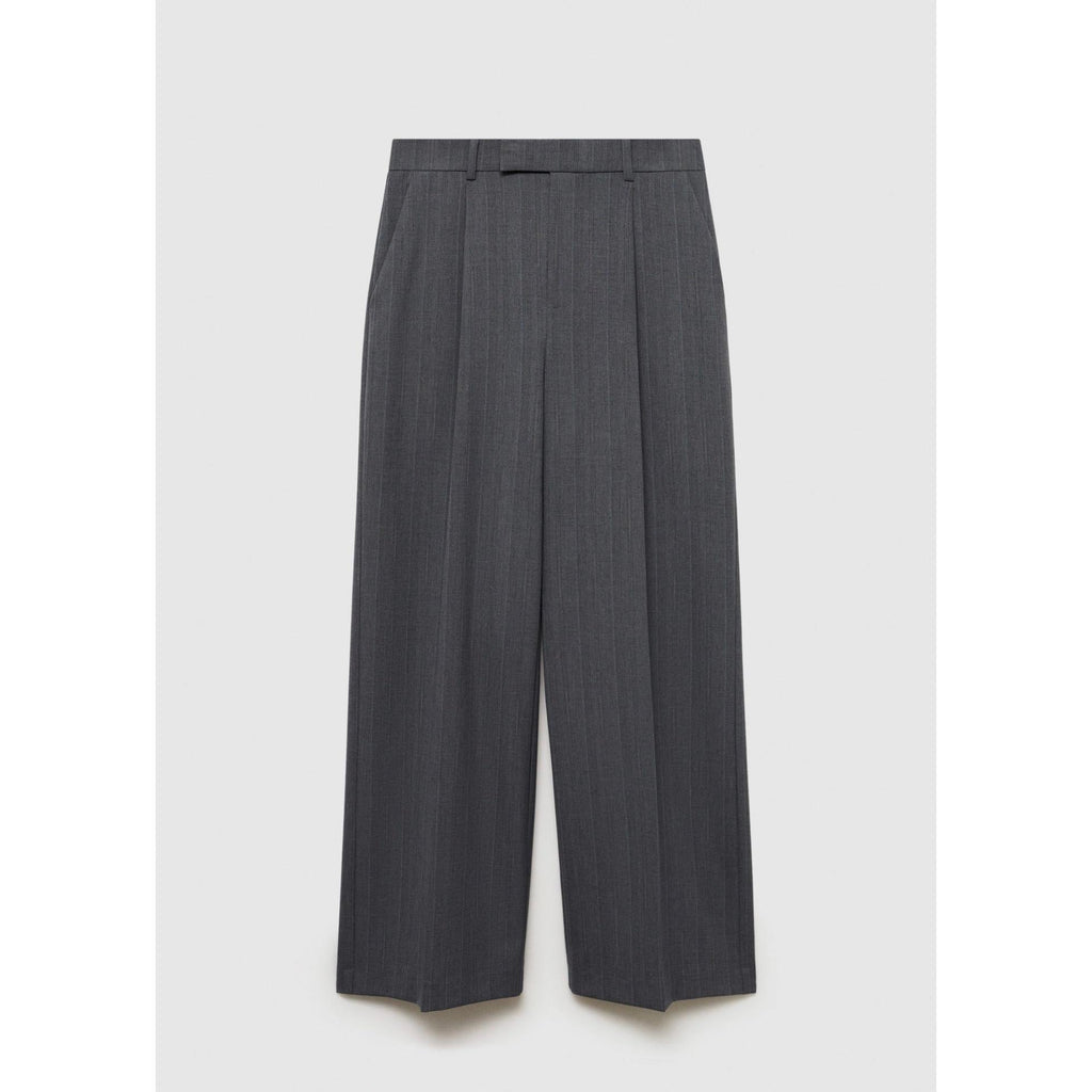 Fine Striped Suit Trousers - Gray