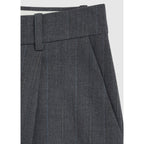 Fine Striped Suit Trousers - Gray
