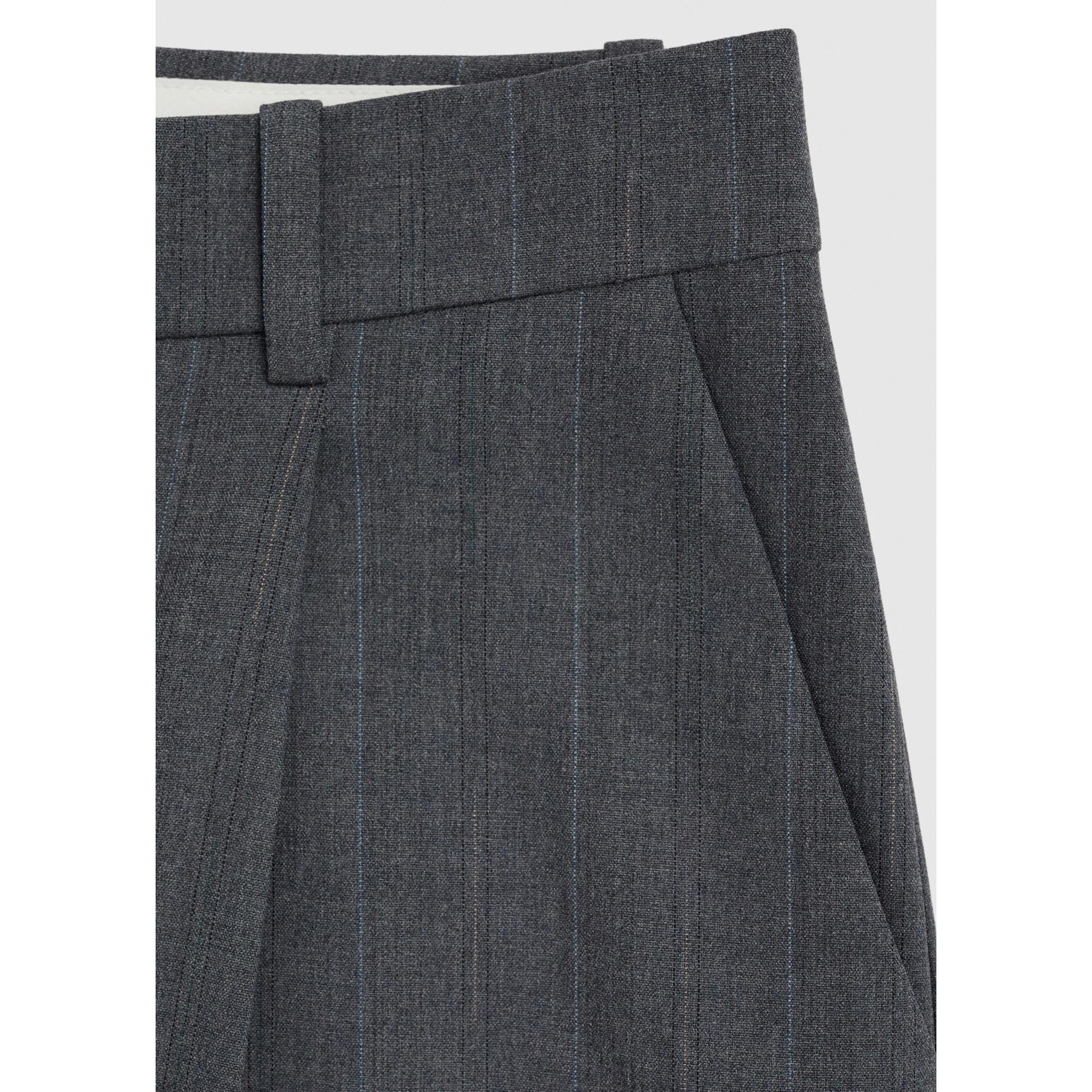 Fine Striped Suit Trousers - Gray