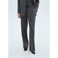 Fine Striped Suit Trousers - Gray