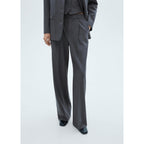 Fine Striped Suit Trousers - Gray