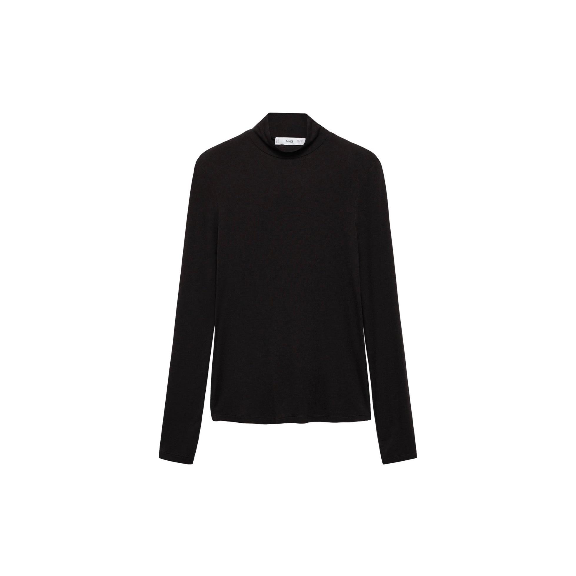 Camiseta con cuello alto - Negro