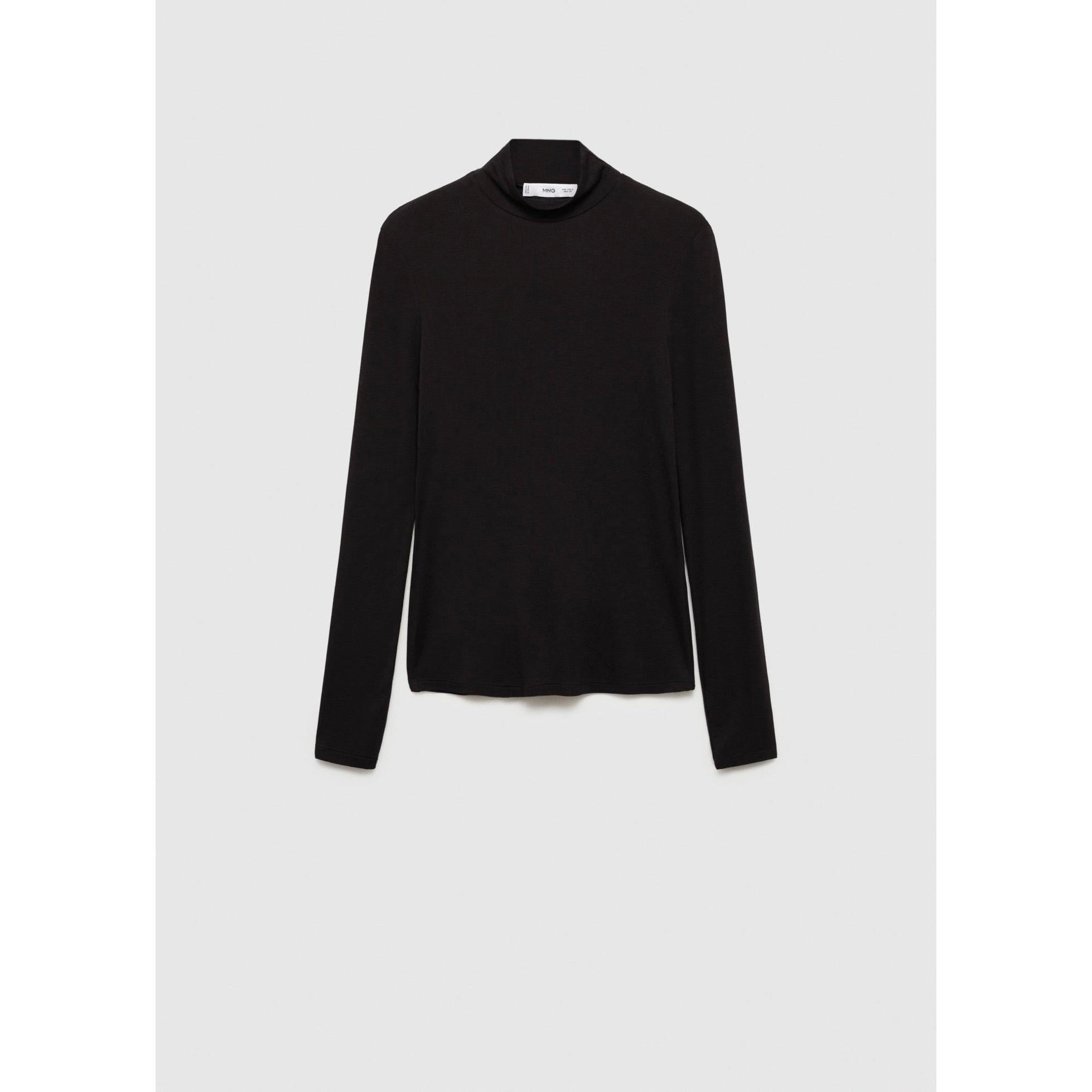 Camiseta con cuello alto - Negro