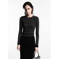 Jersey Lurex Cuello Redondo - Black