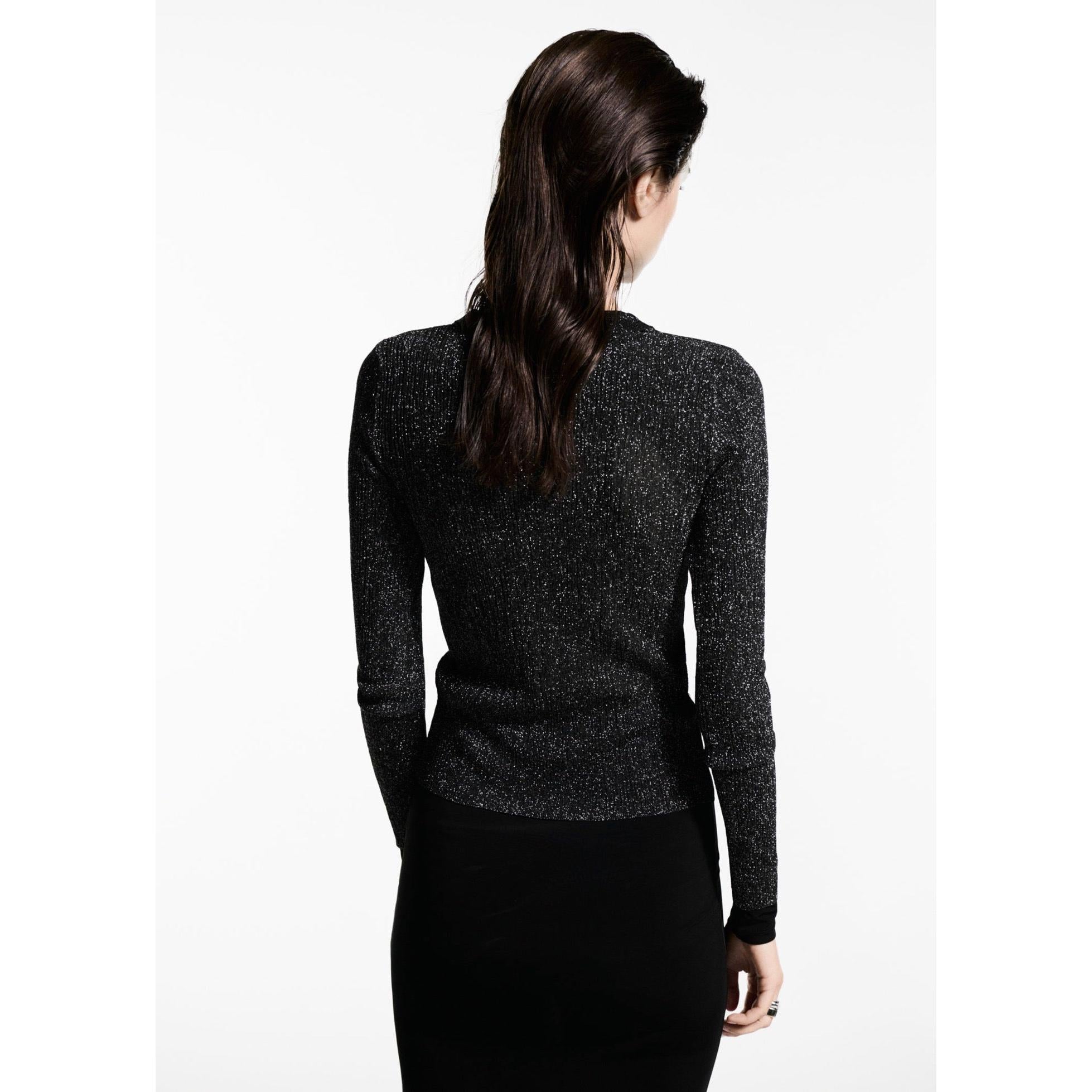 Jersey Lurex Cuello Redondo - Black