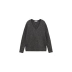Jersey con cuello en V y lentejuelas - Carbón