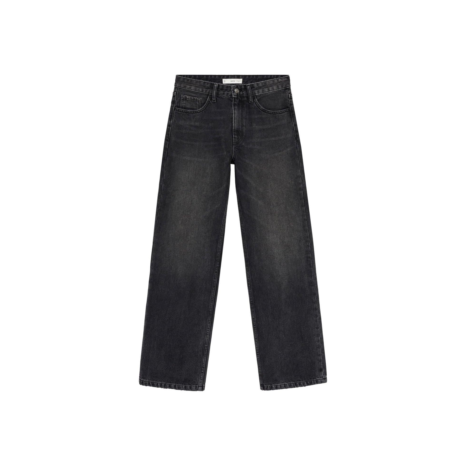 Jean Droit Taille Normale - Black Denim