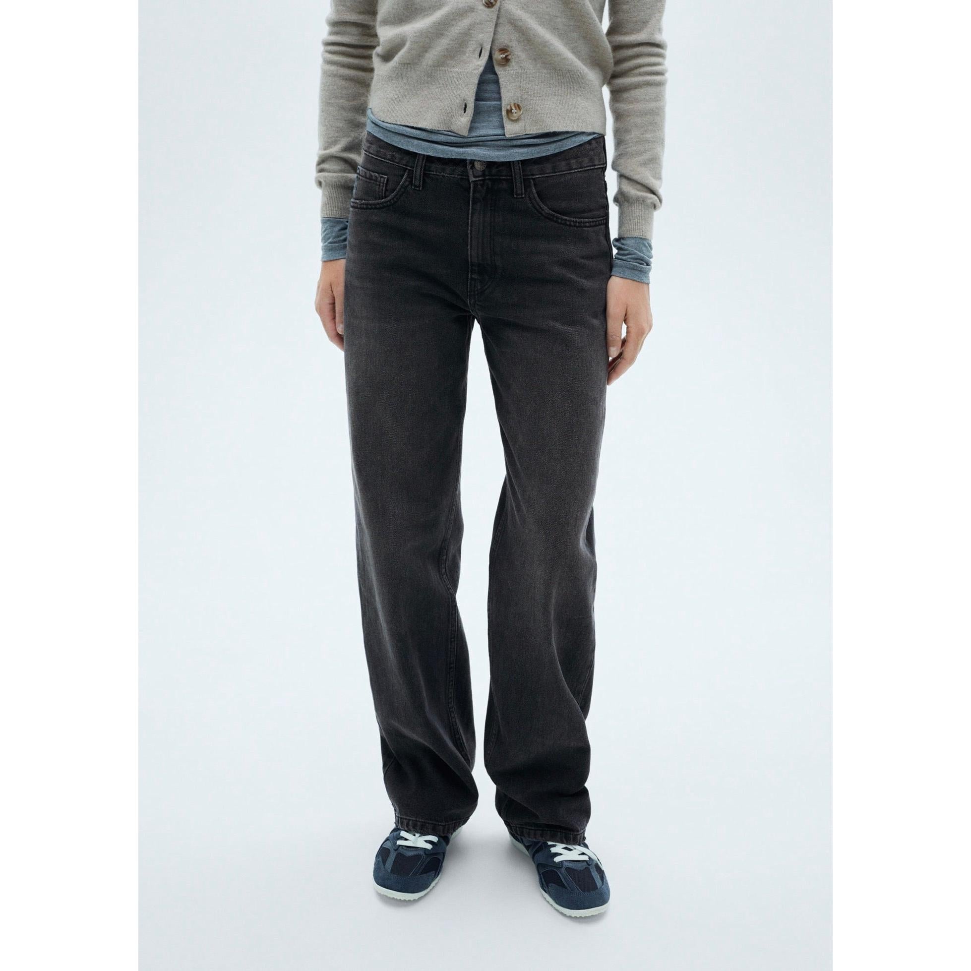 Jean Droit Taille Normale - Black Denim