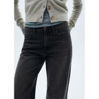 Jean Droit Taille Normale - Black Denim