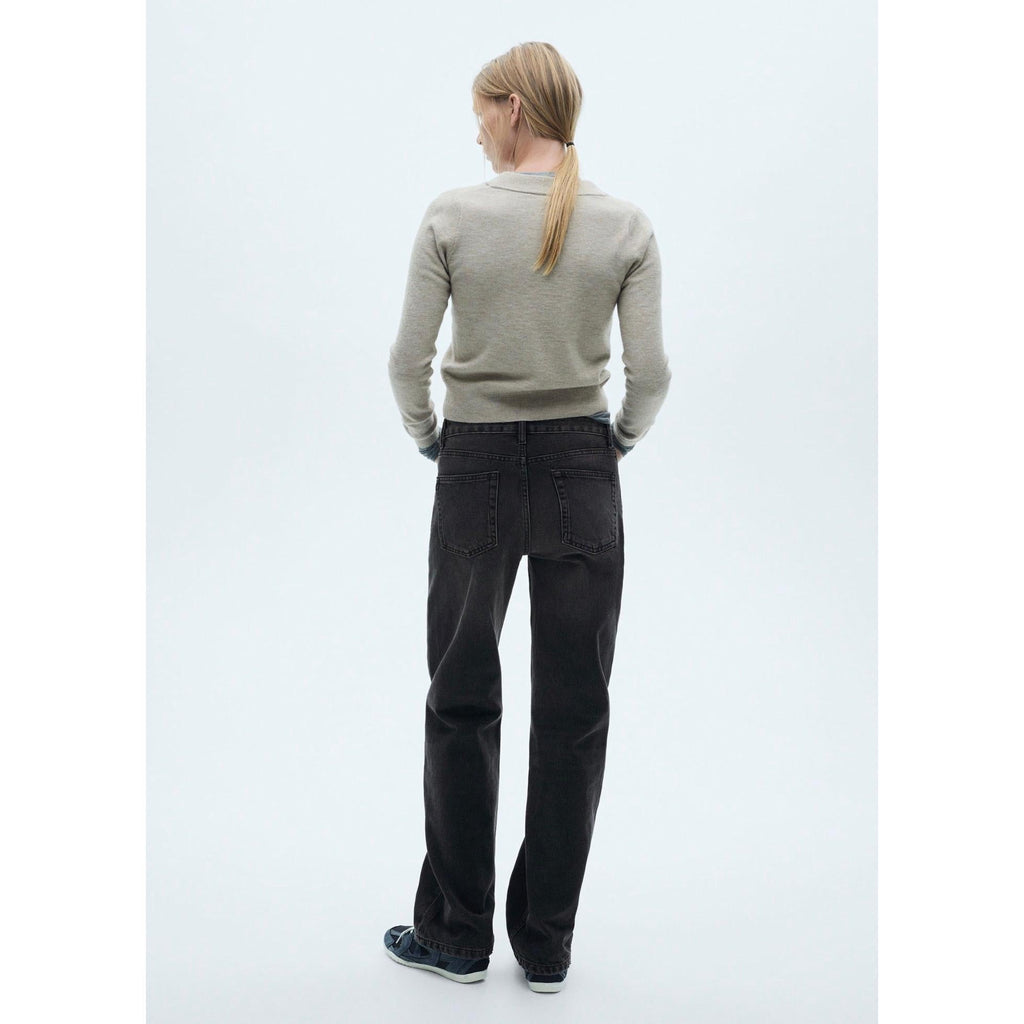 Jean Droit Taille Normale - Black Denim