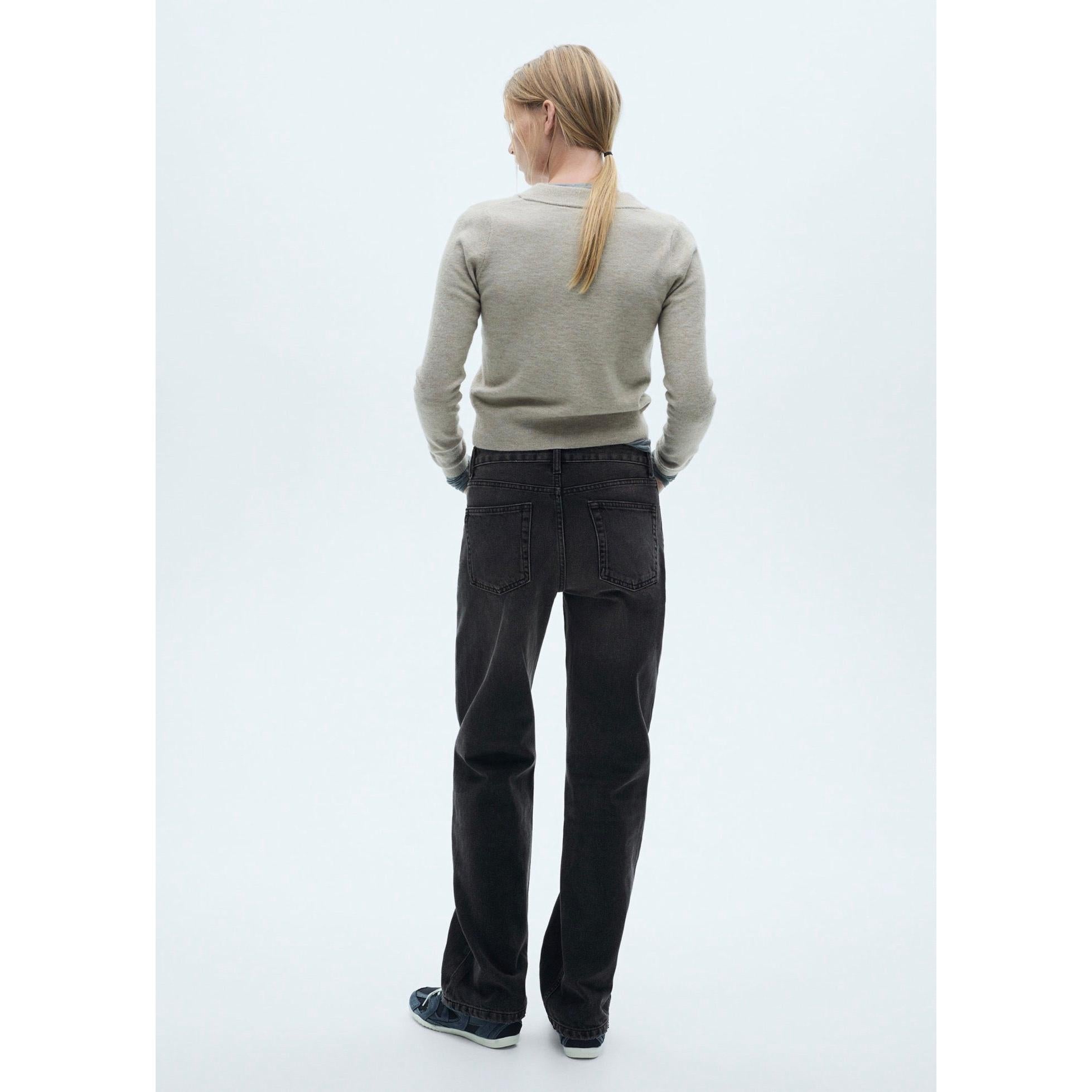 Jean Droit Taille Normale - Black Denim