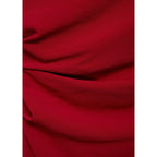 Ruched Asymmetrical Dress - Red