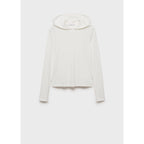 T-Shirt Manches Longues Capuche - Off White