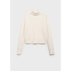 Jersey con costuras y cuello alto - Crudo