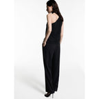Asymmetrical Crew Neck Top - Black