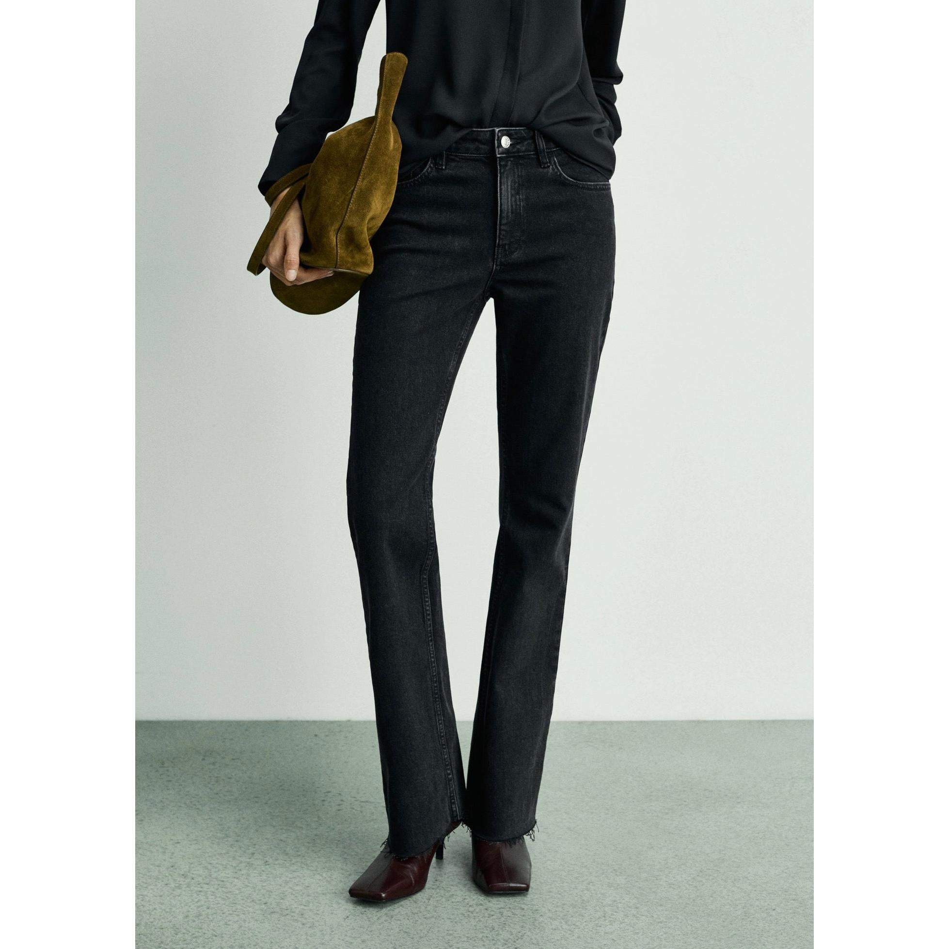 Flare Jeans Normal Waist - Black Denim