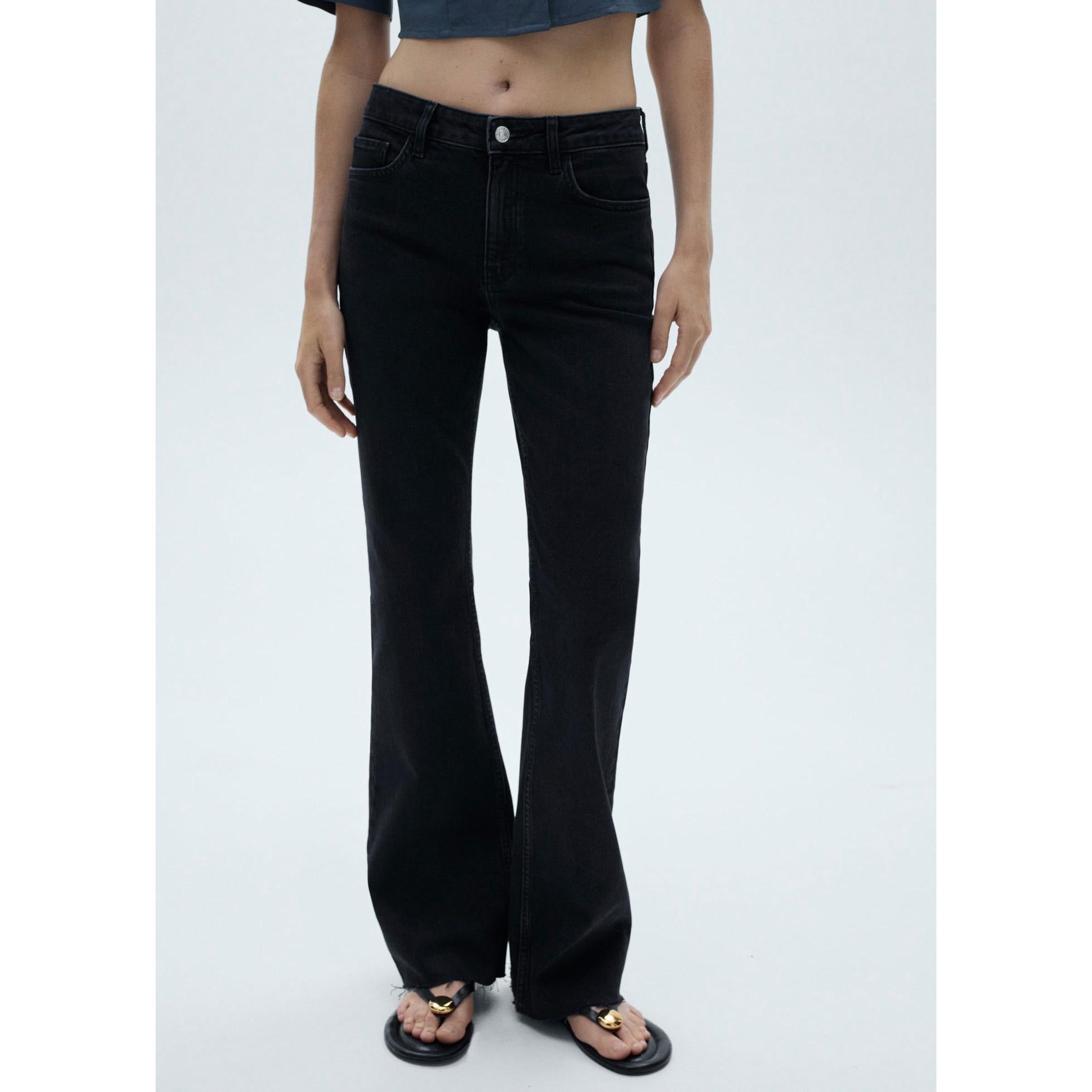 Flare Jeans Normal Waist - Black Denim