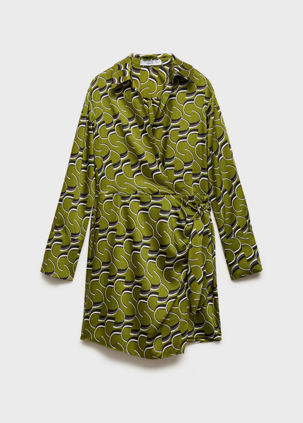 Printed Satin Dress - Green