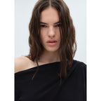 Asymmetric Belted Dress - Black