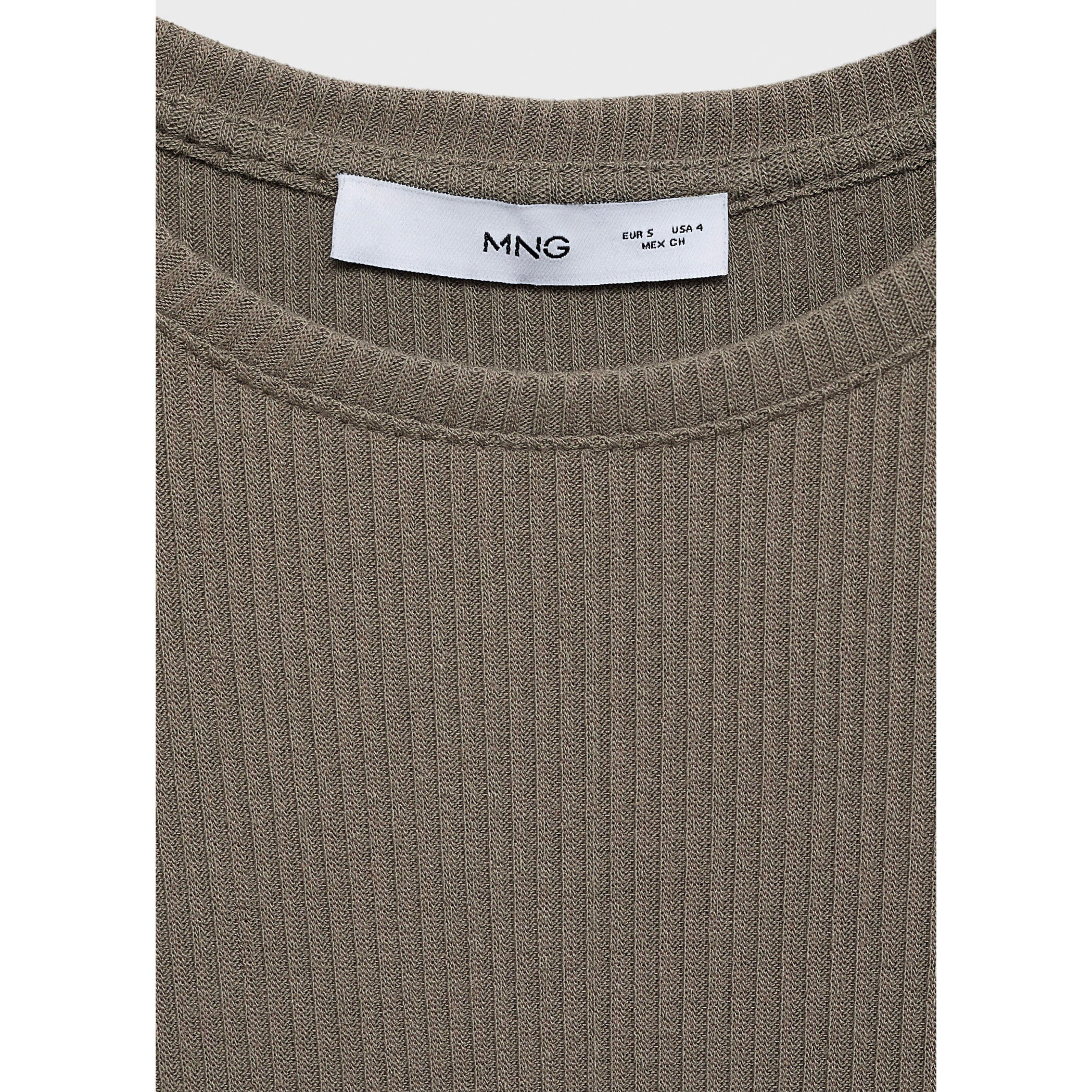 T-Shirt Maille Côtelée - Khaki