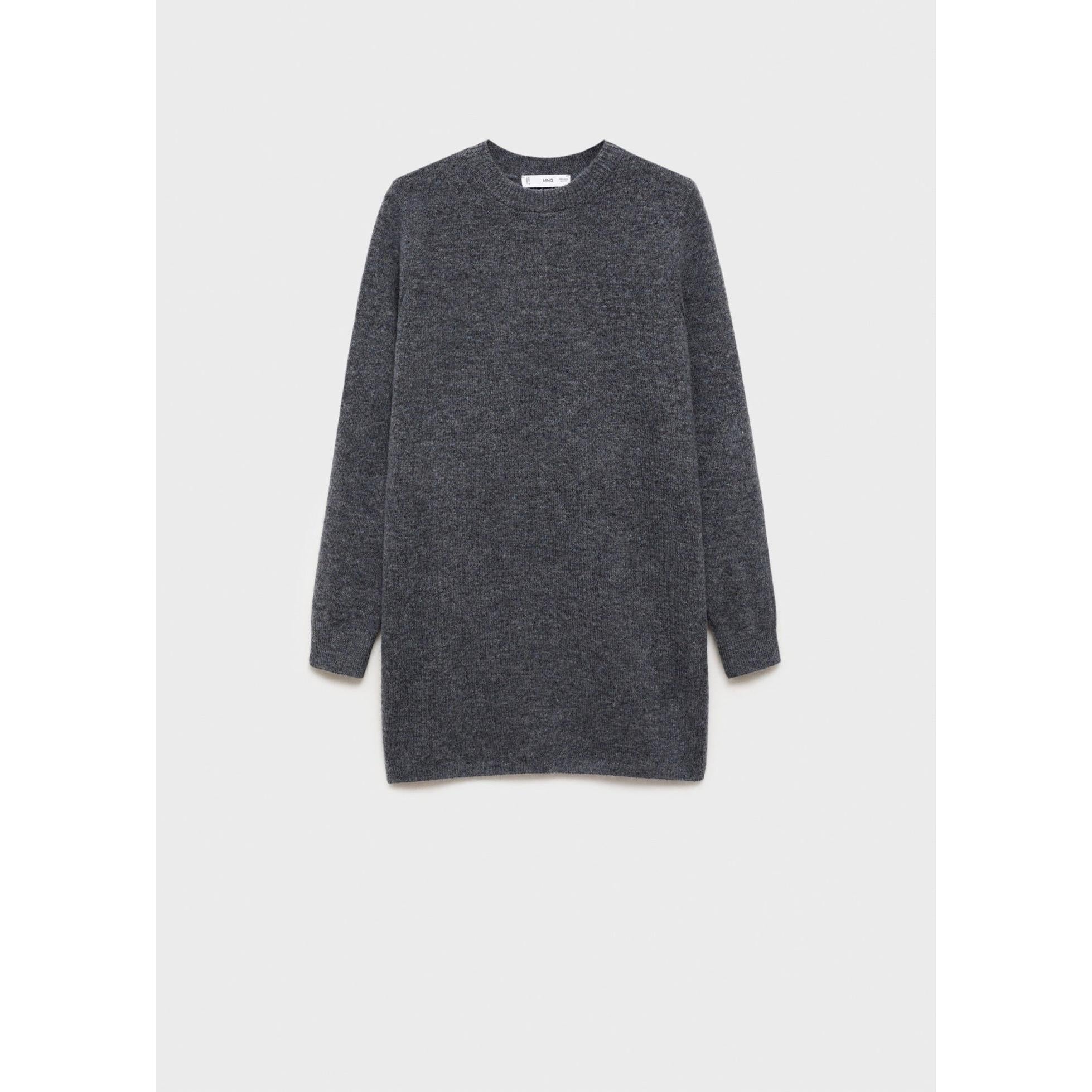 Vestido recto de punto - Gris